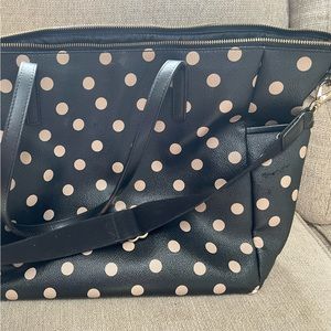 Kate spade Tote.  Black with tan polka dots
